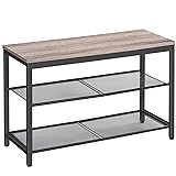 HOOBRO Shoe Bench, 3-Tier Shoe Rack, Industrial