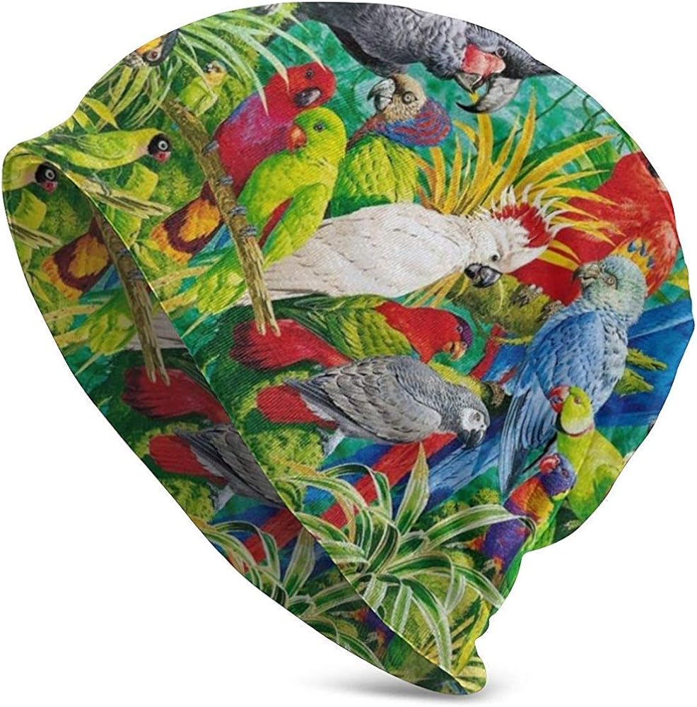 Tracray Unisex Beanie Cap Bunt Parrot Dunne Skull Cap Baggy Oversize Strickmutze Schwarz Amazon De Bekleidung
