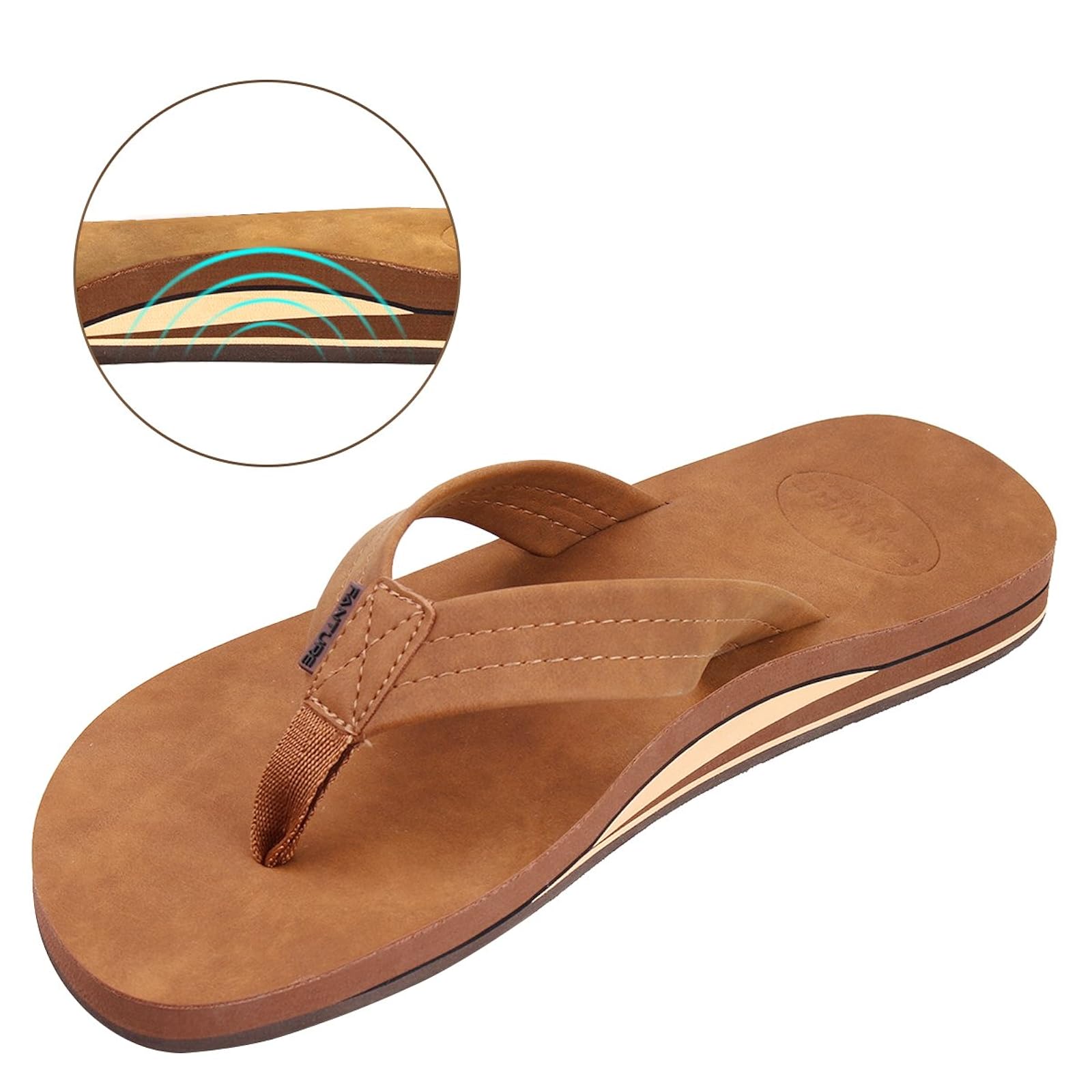 Fanture Mens Flip Flops Arch Support Sandals