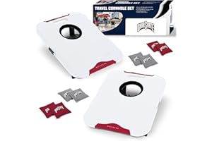 Wild Sports NCAA Pro Football All-Weather Cornhole Set - Travel Bean Bag Toss Set Includes 8 Bean Bags