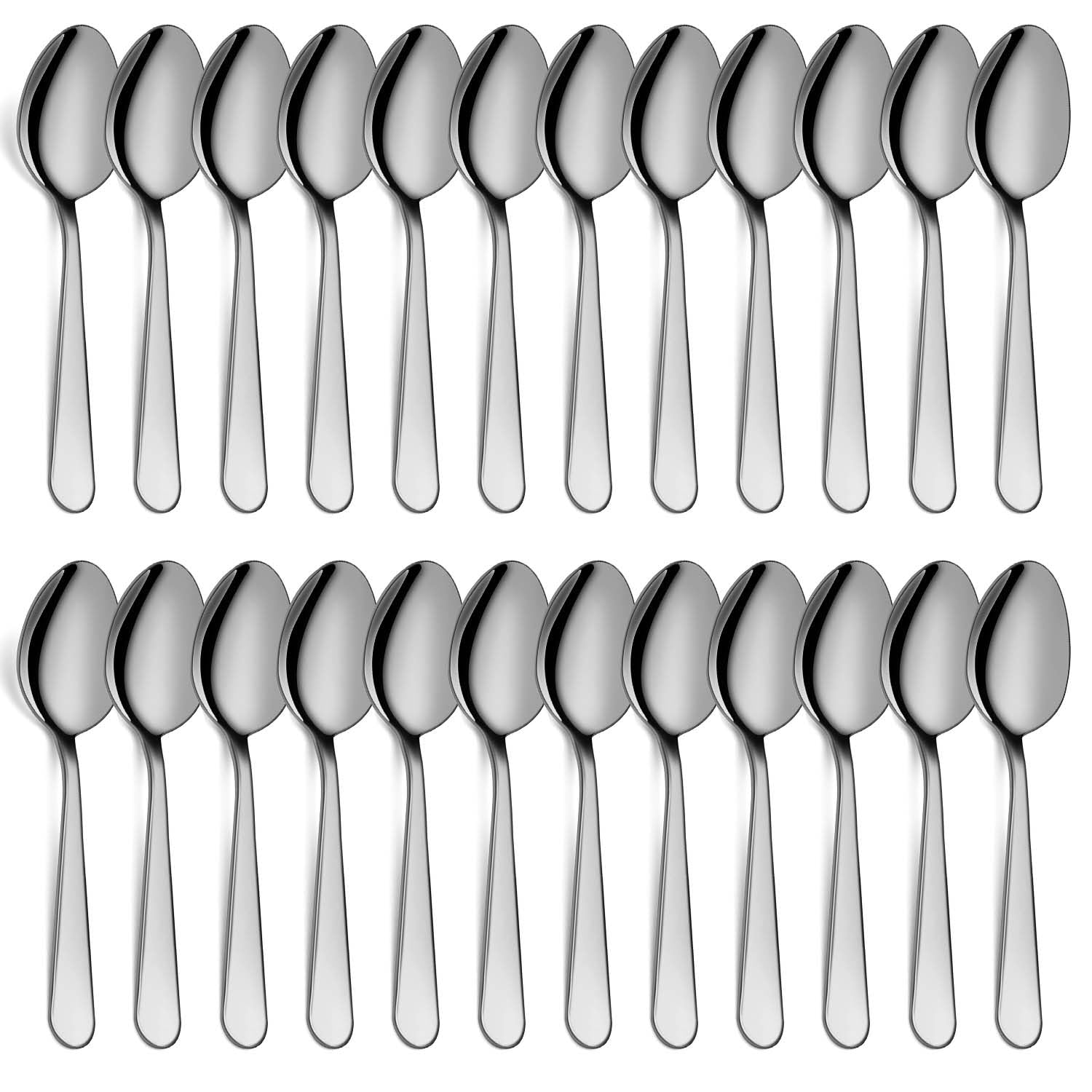 Spoons Set, 24-Piece Stainless Steel Dessert Spoons Dining Spoons, Mirror Polishing Cutlery Spoons Set, Dishwasher Safe (6.7 inches, 17cm)