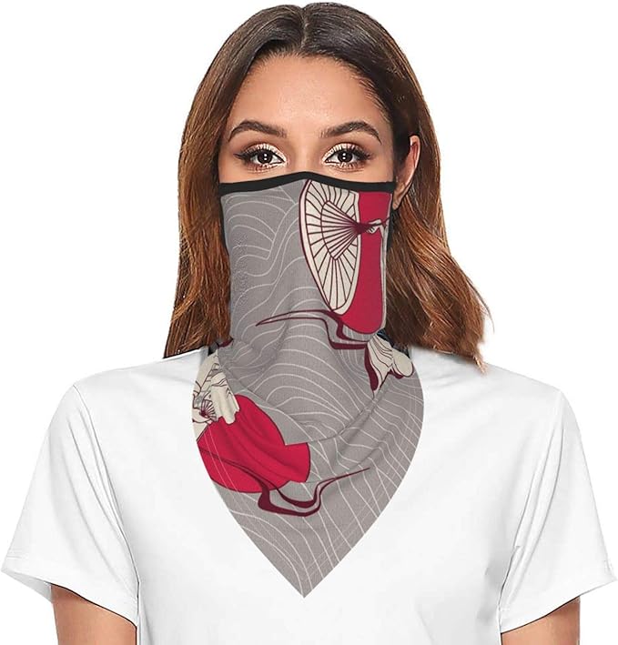 Unisex Bandana Face Mask Japanese Women Ear Loops Balaclava