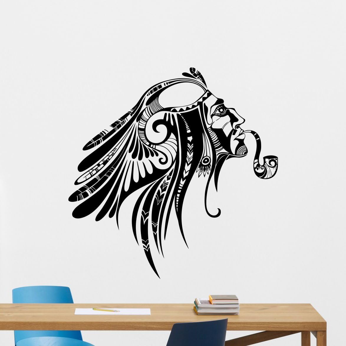 Native American Wall Vinyl Decal Indian Chief