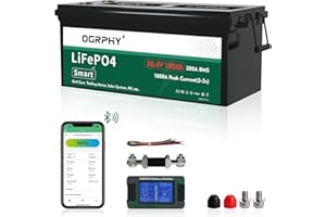 OGRPHY 36V 100AH Lithium Golf Cart Battery, 36V Lithium Battery with 200A Bluetooth BMS, APP Monitor, 3.84kWh 38.4V Battery with 7.68kW Output, 1000A Peak Current for Golf Cart, Trolling Motor, RV