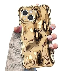 UEEBAI Ripple Case for iPhone 15 Plus, Cute Silver