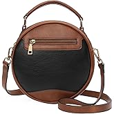 GOIACII Top-Handle Crossbody Bags for Women Soft Leather Trendy Purse Circle Handbags Small