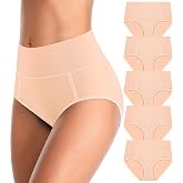 MISSWHO Cotton High Waisted Womens Underwear Soft Stretch Breathable Full Coverage Ladies Panties Multipack