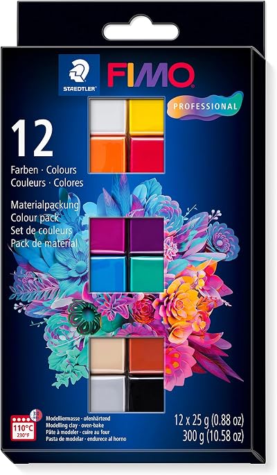 Staedtler 8043 C12-1 FIMO Professional Polymer Clay Assorted 12x25g