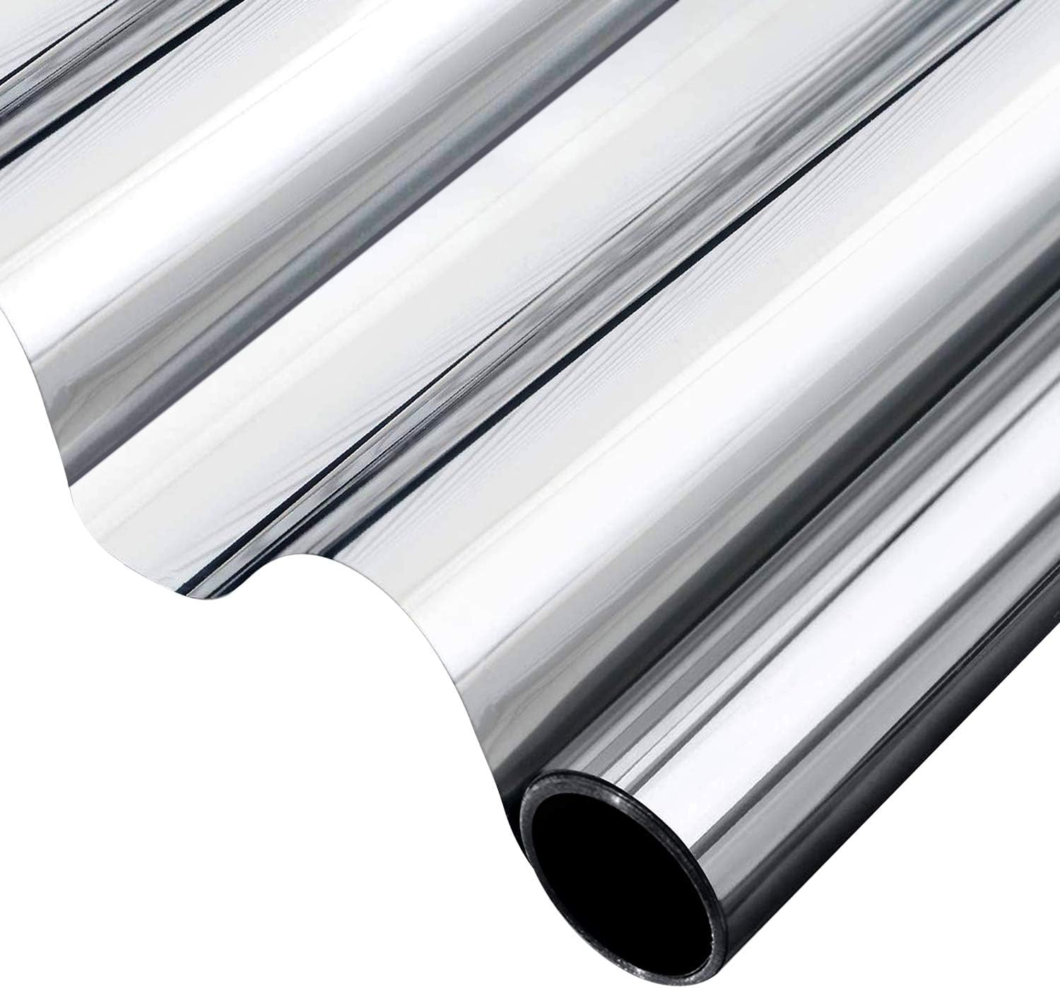 iTrunk Reflective Window Film One Way Mirror Film, Mirror Window Film for Windows Privacy Protection, Static Cling Film heat control window film Anti UV for Office and Home (59 x 200cm, Silver)