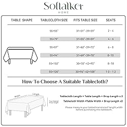 Softalker Fall Checkered Tablecloth Square, Heavy