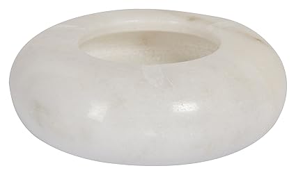 Mikhya India Marble Ashtray (9.5 cm x 9.5 cm x 3 cm, White)