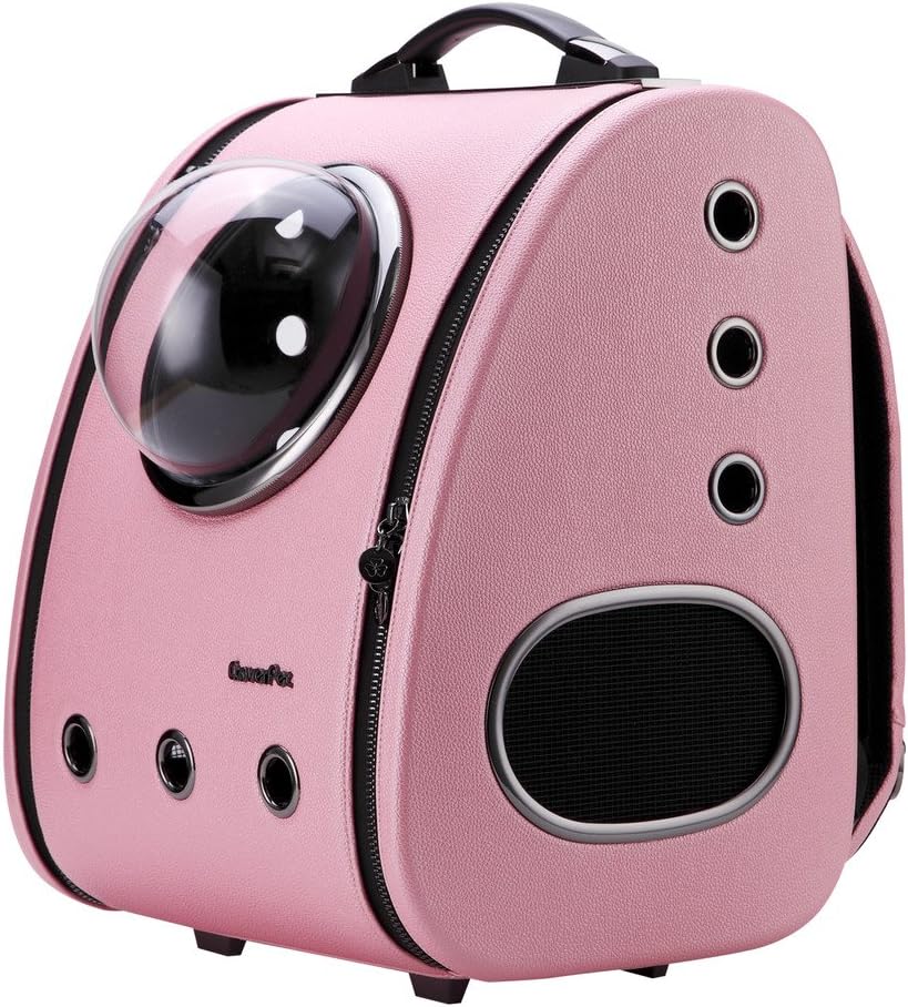 CLOVERPET C0101 Innovative Fashion Bubble Pet Travel Carrier Backpack for Cats Dogs Puppy, Pink