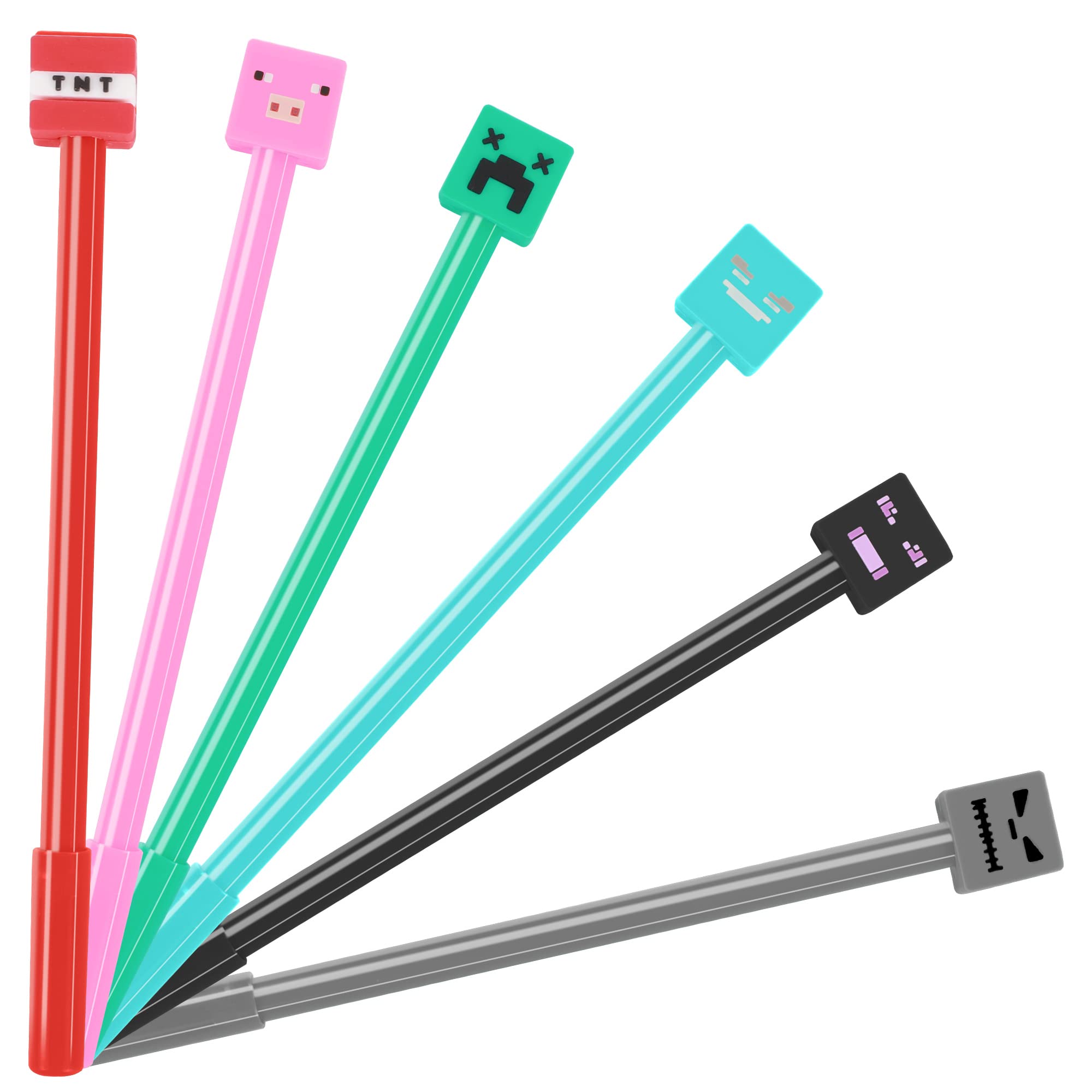 Photo 1 of EREGANTO 24 Pcs Pixel Miner Themed Assorted Gel Pens Party Favor Mine Pixel Craft Classroom Rewards Prizes Goody Bag Treat Bag Stuffers
