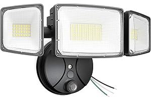 Onforu 100w Dusk to Dawn Outdoor Lighting,11000LM Led Outdoor Light from Dusk Till Dawn,Super Bright Flood Light,IP66 Waterproof Exterior Security Black Light Fixture,3 Heads Photocell for Garage,Yard