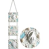 flangairy Coastal Wall Decor 3D Seashell Starfish Conch Wall Hanging, 20.5 * 4.3 Inches Beach Nautical Ocean Theme Bathroom Home Summer Decorations Sea Shell Art