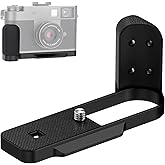 X Half Handgrip Hand Grip,Metal L-Shape Bracket Handle Holder for Fujifilm Fuji X Half Xhalf Camera,with Built-in Arca Quick Release Plate & Battery Compartment Opening Anti-Slip Microfiber Pad- Black