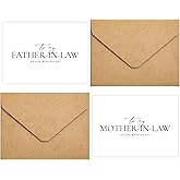 GroomBrideGifts Set of 2 To My Father/Mother In Law On Our Wedding Day Card, Father/Mother In Law Of The Bride/Groom Gifts.