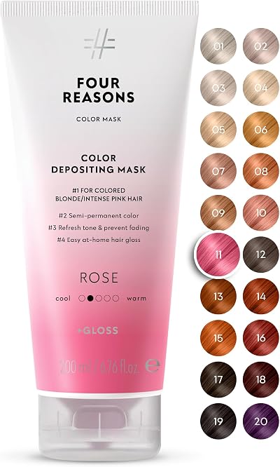 FOUR REASONS Colour Mask Rose Pink 27 Colours 200 ml Hair Gloss