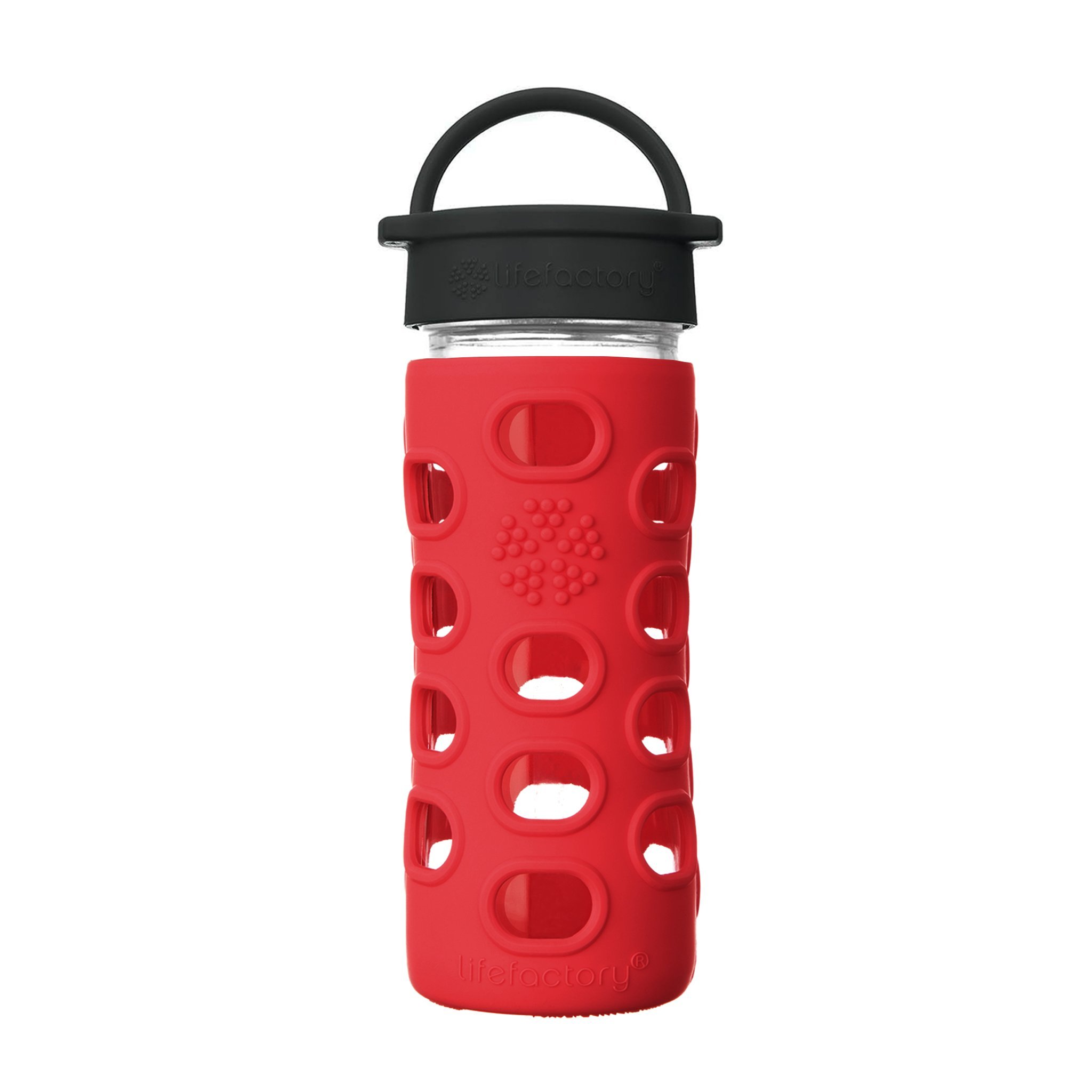 Lifefactory Glass Hydration Bottle Apple Red 350 ml