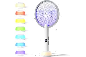 YISSVIC Fly Swatter Electric Bug Zapper Racket 4000 Volt Rechargeable Fly Zapper Indoor Outdoor Dual Modes with Attractant Li