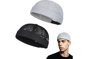 Men's Breathable Brimless Hat, Adjustable Ultra Cooling Skull Cap, Quick-Dry Large-Mesh Brimless Skullcap.