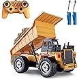 KASQERT RC Dump Truck Toys for Boys, 11 Channel Remote Control Dump Truck, RC Construction Vehicles with Sound and Light, Perfect Dump Truck Set Toy for Boys 6 7 8 9 10 11 12