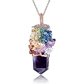 VadiForest Natural 7 Chakra Stone Life Tree Pendant Necklace Reiki Healing Crystal Tumbled Stones Necklace Women Jewelry for Good Luck, Meditation, Protection, Energy Balancing, Gift