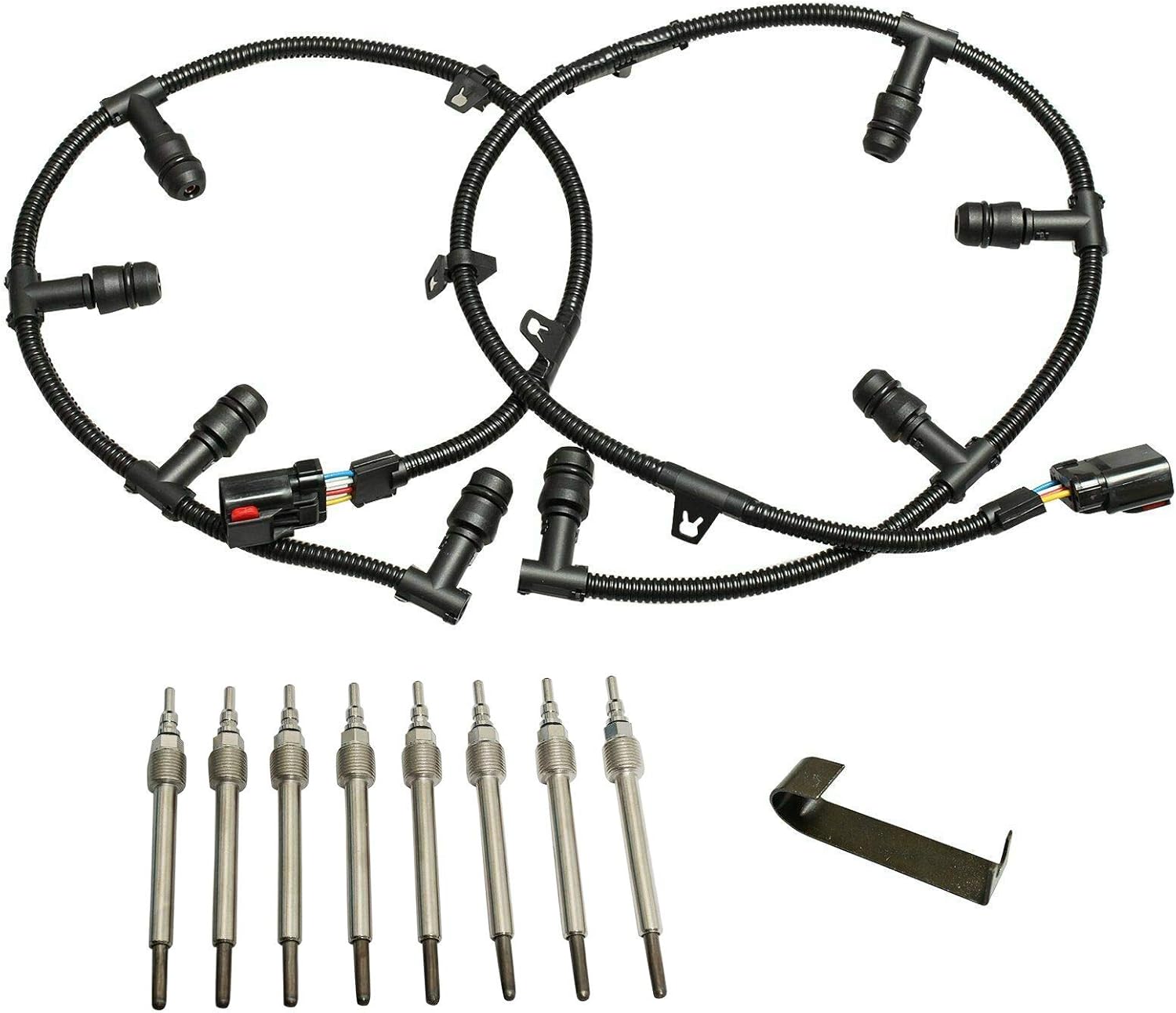 6.0 Powerstroke Glow Plug Connector Wire Harness with 8 Glow Plugs Removal Tool 6.0 Powerstroke Glow Plug Connector Wire Harness with 8 Glow Plugs Removal Tool
