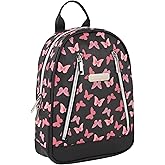 Jessica Simpson Waterproof Mini Vegan Leather Backpack Purse for Women, Travel, Work (Midnight Butterflies)