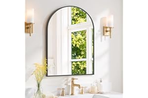 SAGENEST Arched Wall Mirror 30x20 Inch Black Bathroom Vanity Mirror with Metal Frame, Modern Arch Mirror for Bedroom, Living Room, Entryway, Wall Mounted Decorative Mirror