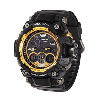 SINOBI Mens Sport Watch Digital Analog Waterproof Military Led Rubber Strap Wrist Chronograph