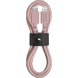 Native Union Belt Cable USB-C to Lightning - 4ft Ultra-Strong Reinforced Charging Cable with Leather Strap [MFi Certified] Co
