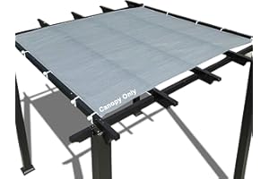 Alion Home Outdoor Pergola Sun Shade Cover Cloth Patio Canopy HDPE Permeable with Grommets (10' x 12', Grey)