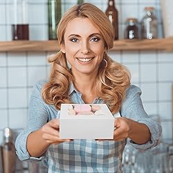 Colovis 30 Pcs White Bakery Boxes with Window, 6 X