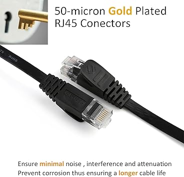 Amazon Com Celercable Flat Ethernet Cable Cat6 15ft With Snagless Rj45 Connectors Slim Network Cable Flat Cat 6 Ethernet Patch Cable Internet Patch Cable Computer Networking Cord 15 Feet Black Computers Accessories