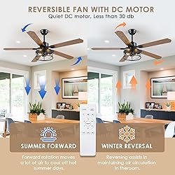 Farmhouse Ceiling Fan with Light and