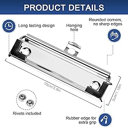 Meetory 10 Pack Mountable Clipboard Clips,Spring