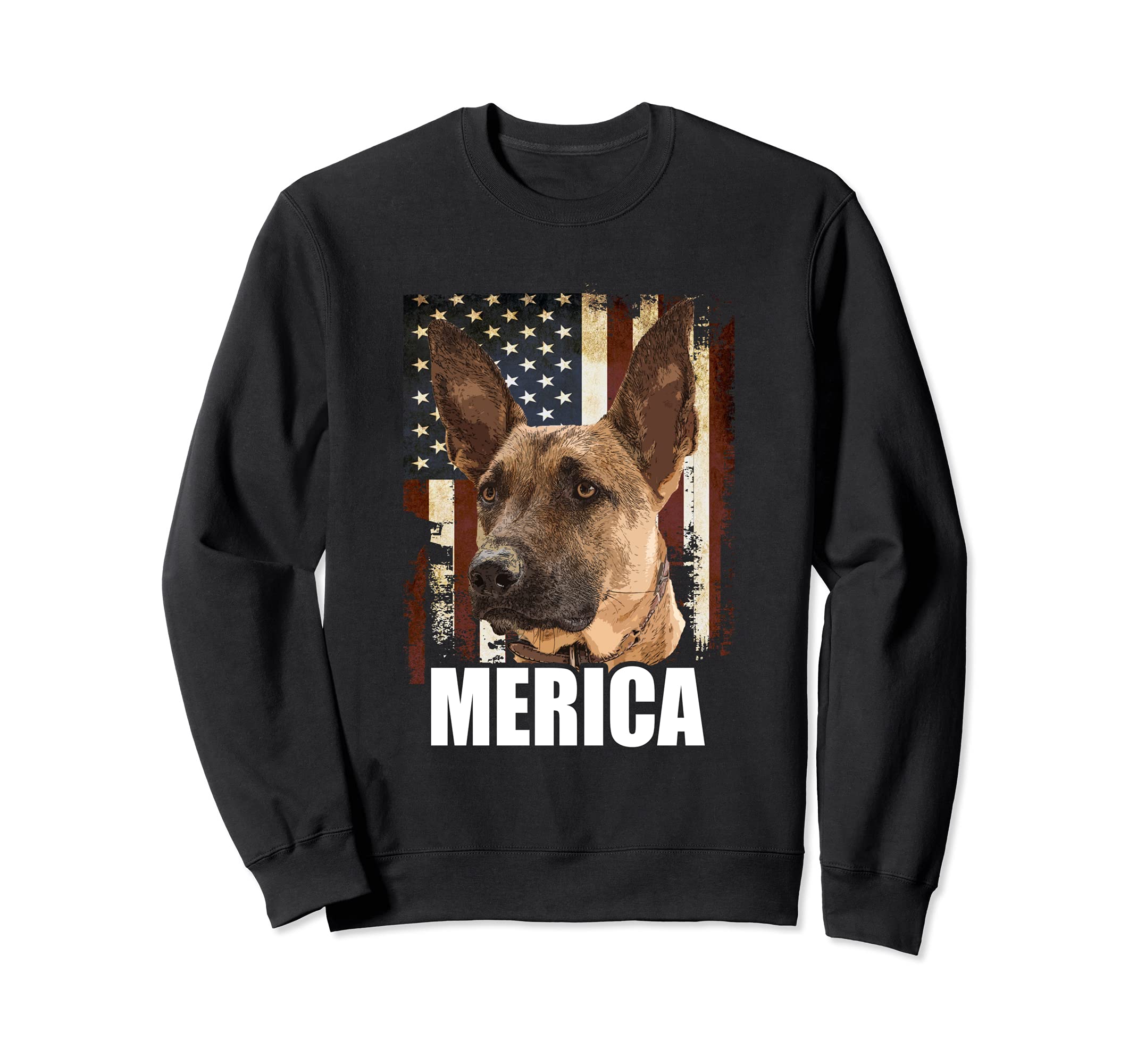 Maligator Belgian Malinois Dog USA America Flag Patriotic Sweatshirt