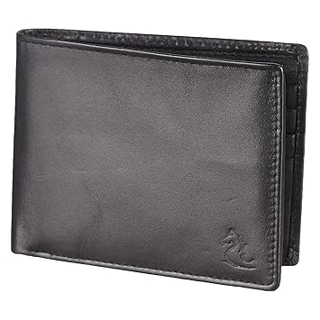 Kara Mens Black Leather Wallet