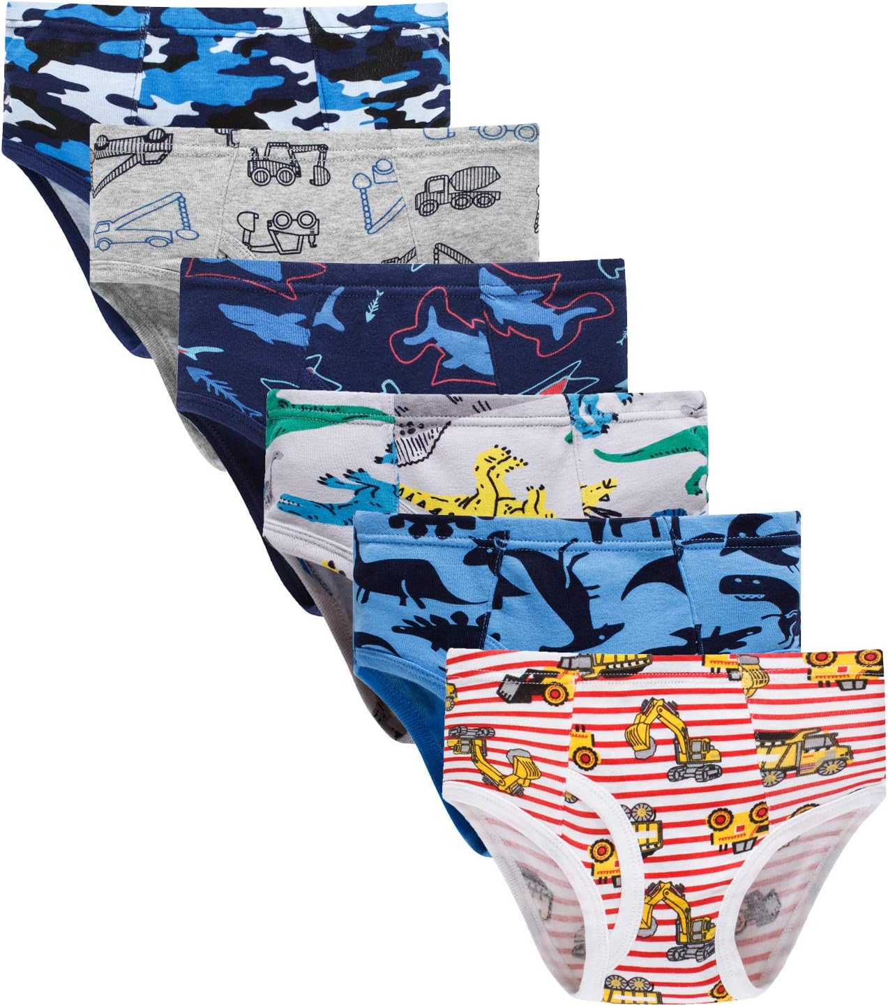 Boboking Little Boys Briefs Dinosaur Truck Toddler Kids Underwear
