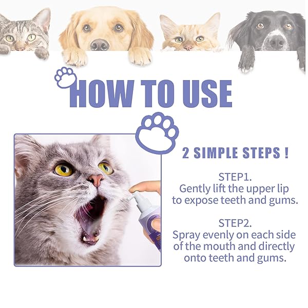 COLORCASA 2 PCS PET ORAL CARE SPRAY,2023 NEW PET CLEAN TEETH SPRAY,PET CLEAN TEETH CLEANING SPRAY FOR DOGS & CATS,PET ORAL SPRAY CLEAN TEETH,PETCLEAN NO BRUSHING PET ORAL CARE SPRAY