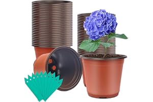 SHEEFLY 100 Pack Plant Nursery Pots 4 inch Plastic Plant Pots, Soft Durable Reusable Seed Starting Pots for Succulents Plants