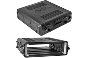 ROOMEDAL 2U Rack Case Standard 17" Depth, 19" Rackmount Flight Cases, Watertight Dust-Proof Shock Mount Racks with Microphone Compartments (2U - Standard)