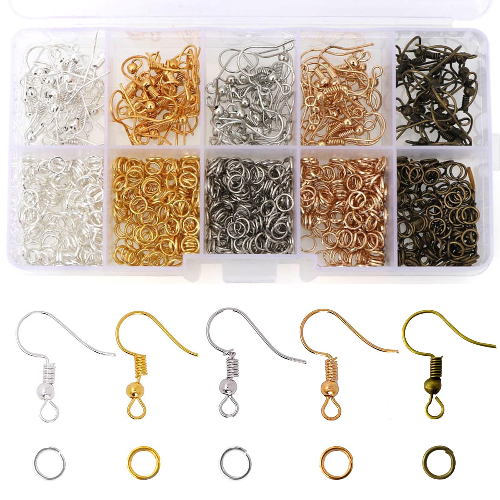 Redamancy 1150Pcs Earring Making Kit, 18x20mm Earring Making Hooks Accessories Kit, Jump Rings, for Jewelry Making and Repair