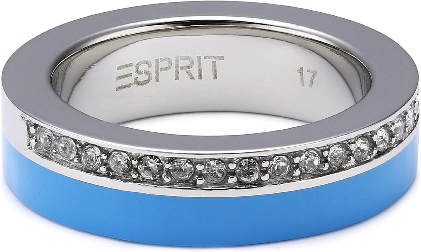 Cristal Blanc Oxyde de zirconium Bague Femme Esprit Acier inoxydable 4.