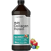Horbaach Multi Collagen Protein 16 fl oz | Fruit Flavor | Liquid Collagen Peptides | Type I, II, III, V, X | Non-GMO, Gluten Free Supplement