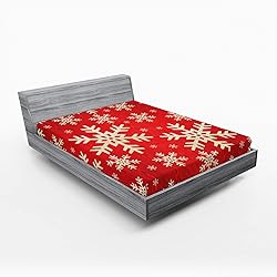 Lunarable Snowflake 2 Pack Fitted Sheet, Abstract