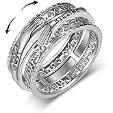 CVRAVO Just Breathe Rings for Women 925 Sterling Silver Just Breathe Spinner Ring Inspirational Jewelry Gifts for Women
