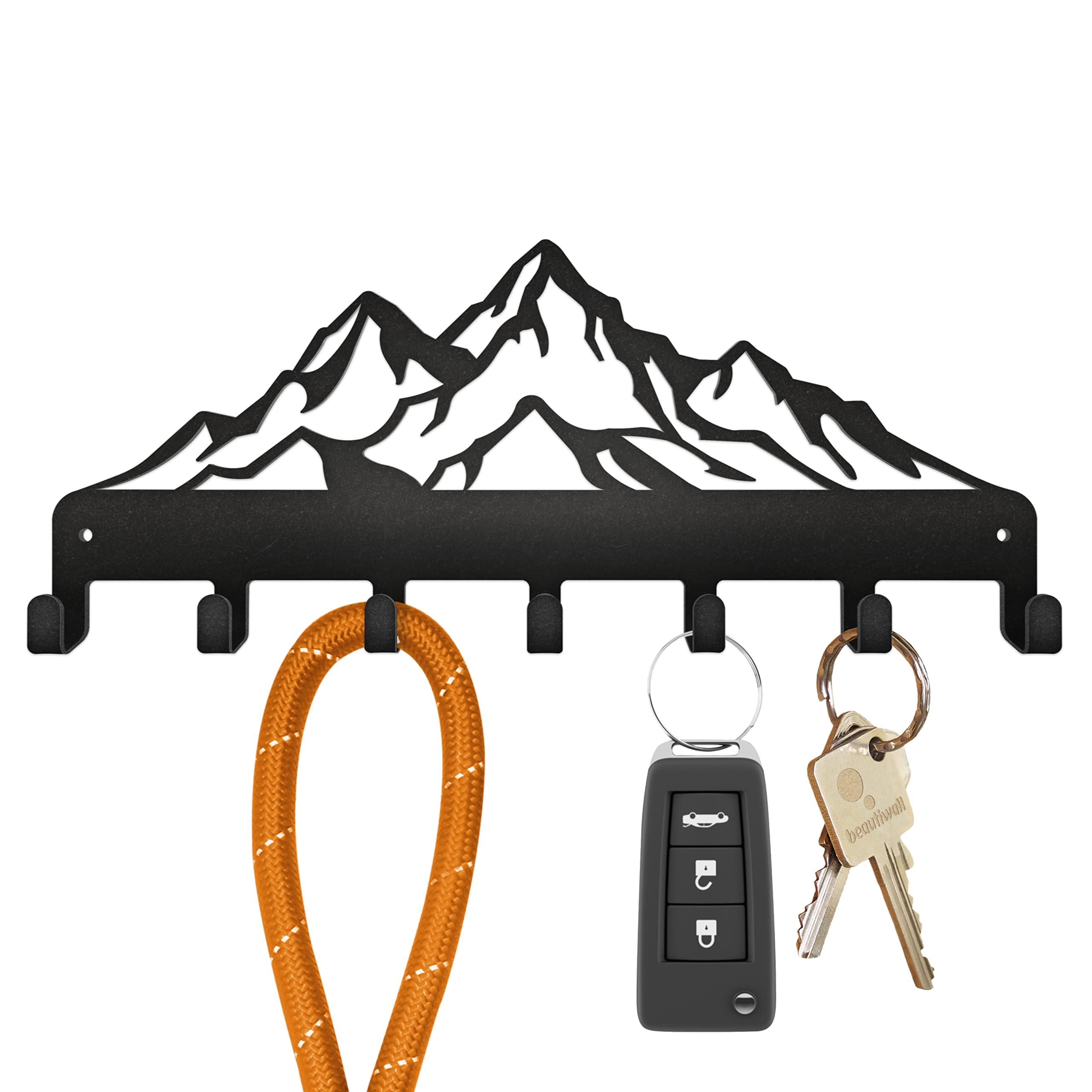 Beautiwall Key Holder Steel Metal Wall Hanger (Mountains)