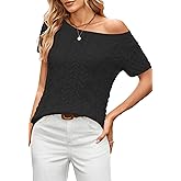 Cakulo Womens Cable Knit Short Sleeve Sweaters Tops Lightweight Crew Neck Pullover Sweater 2025